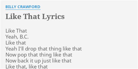 like that lyrics|like that rock version.